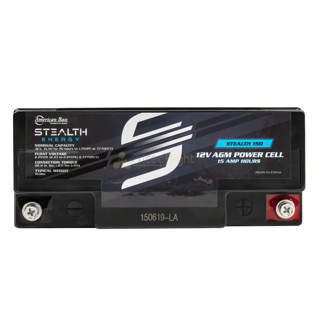 Car Audio Power Cell Battery Stealth 150 12V 15 Amp Hour Sealed